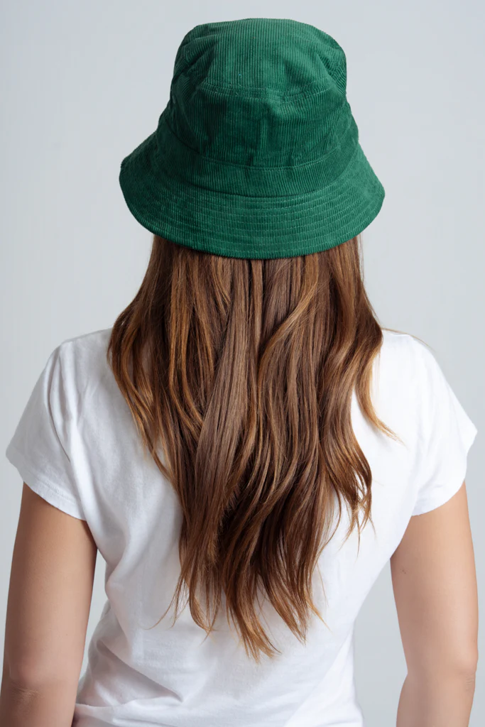 Corduroy Logo Bucket Hat | Green - Image 3