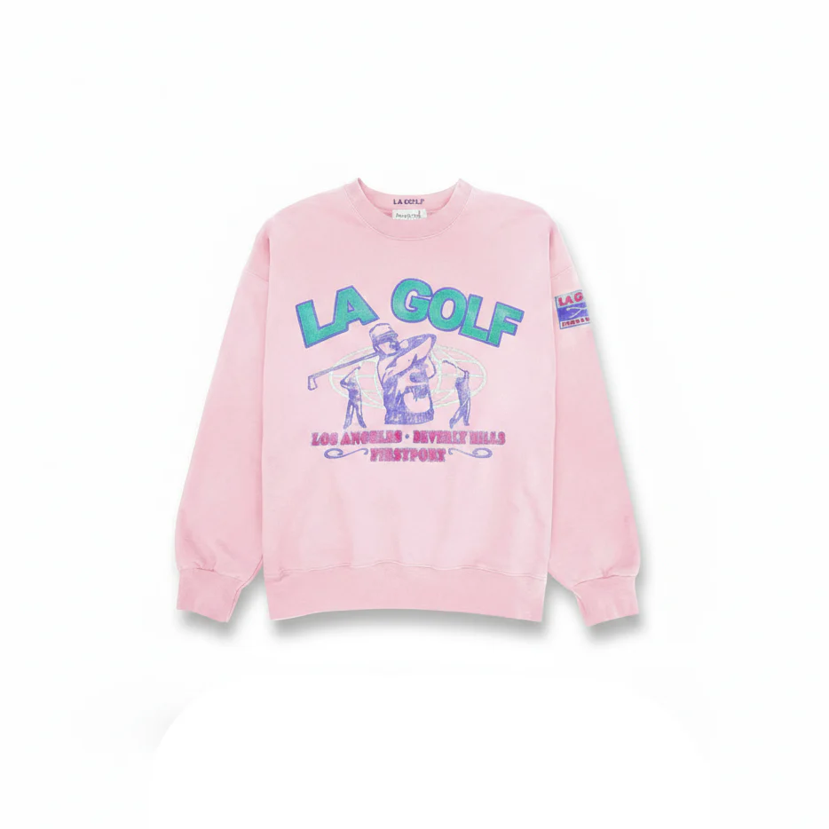 LA GOLF x Firstport Retro Crewneck / Light Pink