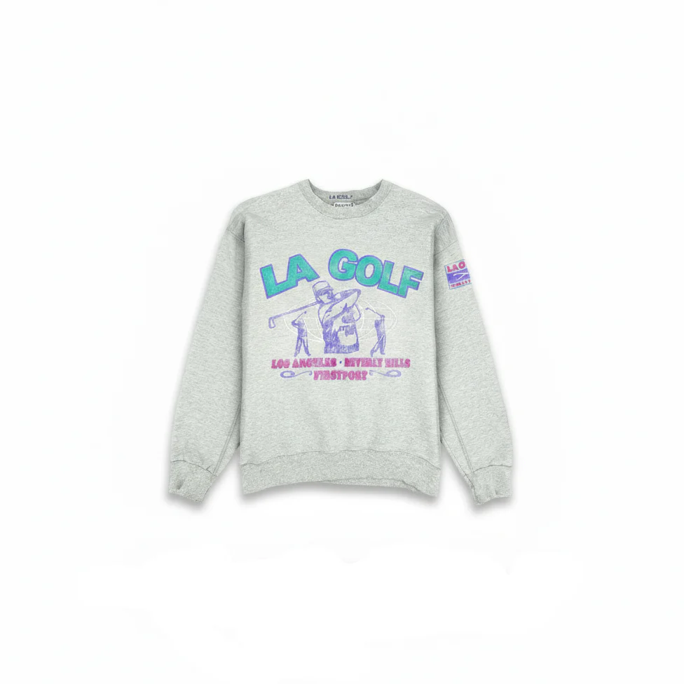 LA GOLF x Firstport Retro Crewneck / Heather Grey